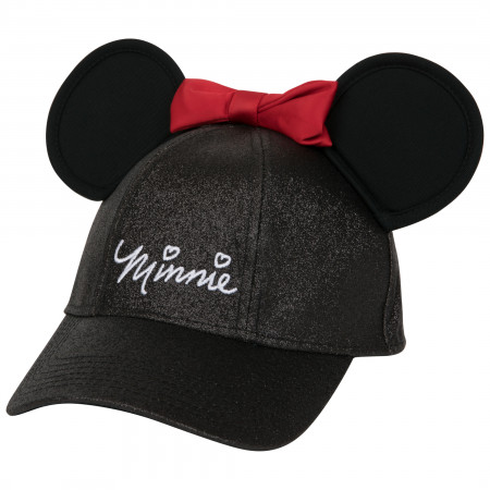 Minnie Mouse Signature Glitter Cap with 3D Ears and Bow